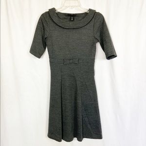 H&M gray Peter Pan collar bow detail dress 4